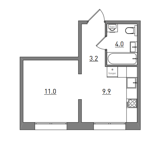планировка квартиры 28 м2